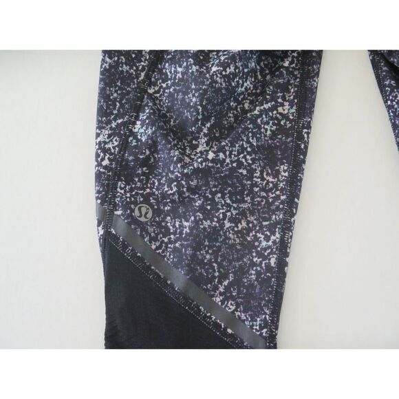 Lululemon 4 Hop To It Crop Full-On Luxtreme Rocky Road Black Mint Purple EUC! - Picture 6 of 12